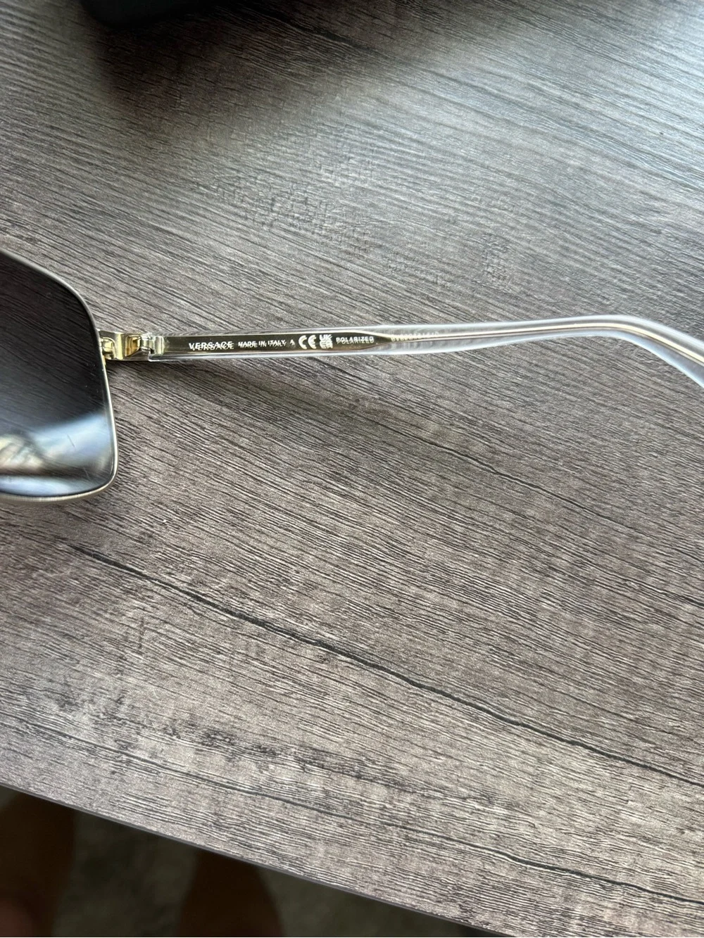 Versace Gold Metal Aviator Sunglasses with Dark Lenses